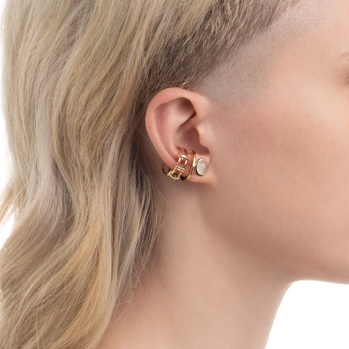 BIRD OF PARADISE Ear Cuff w/ Cabochon Moonstone - Image 7