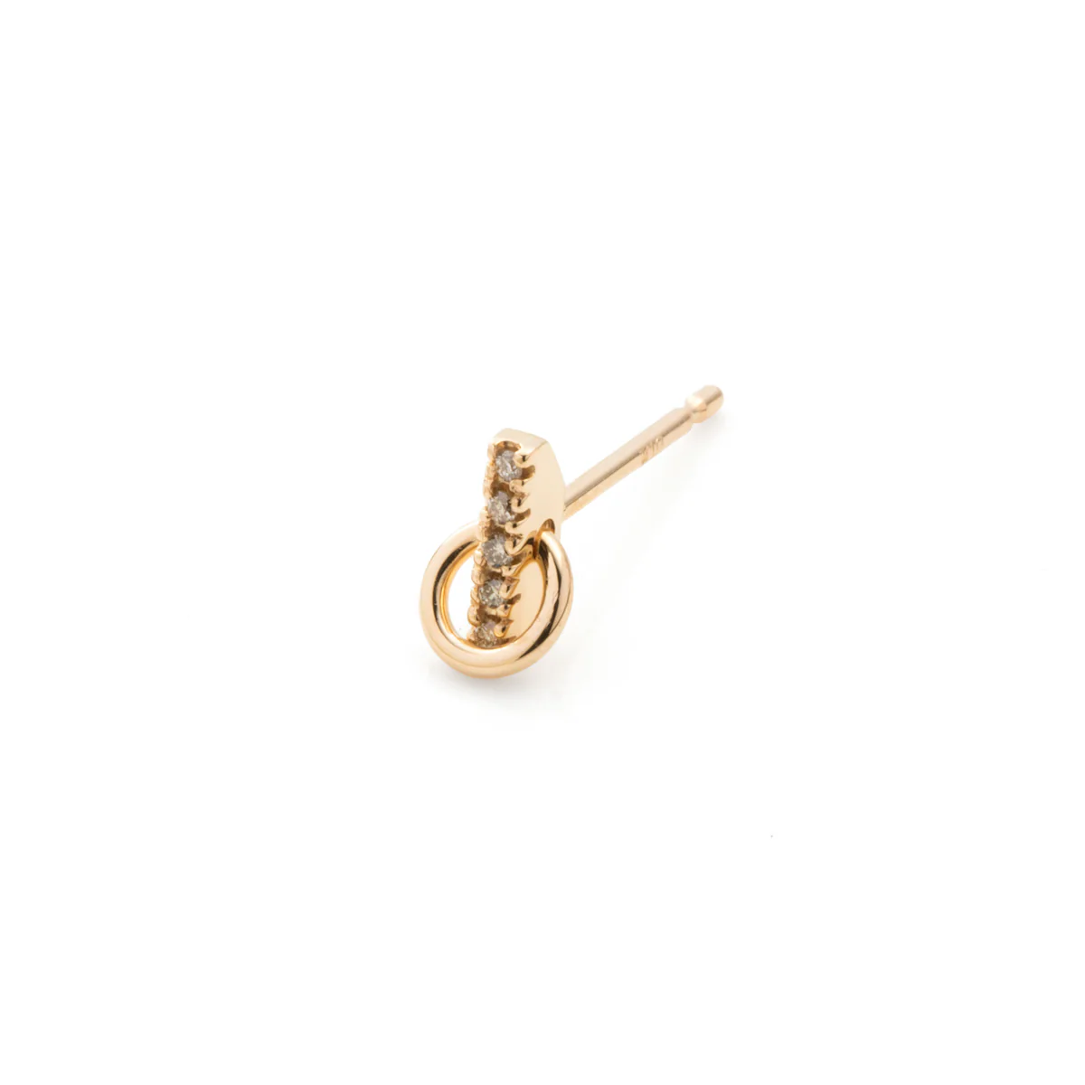 GOSSAMER Deco Small Diamond Earring with Small Hoop - Image 4