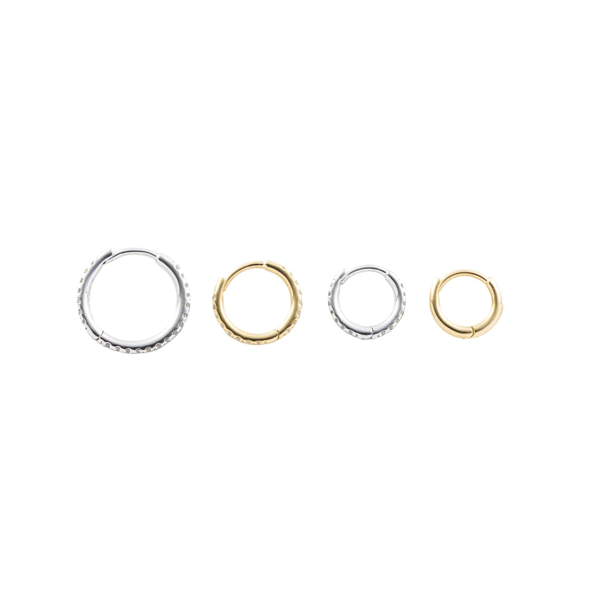 18K MANHATTAN Diamond Hoop Earring Medium size - Image 7